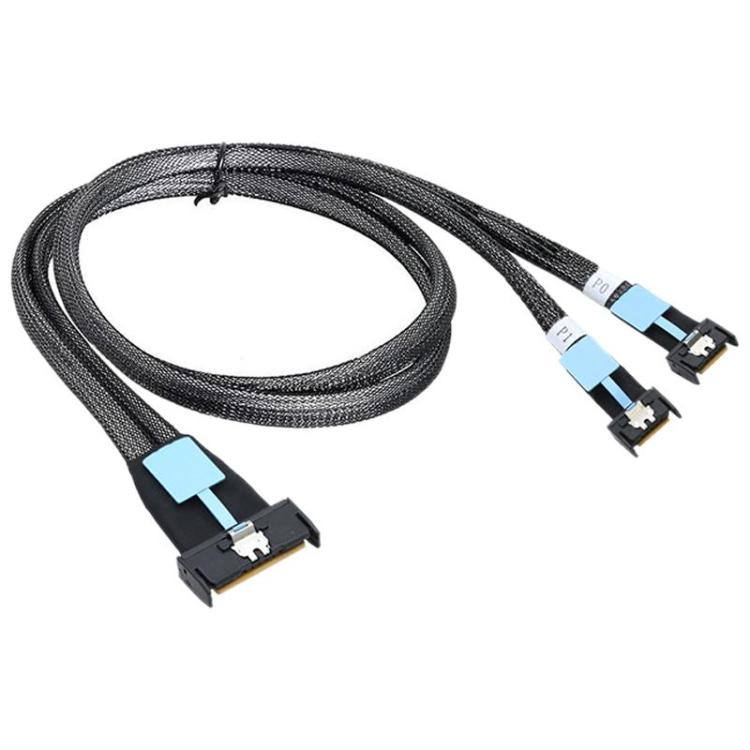 WG185 SlimeSAS MCIOx8 to 2xMCIOx4 Gen5MCIOx8 Server Data Adapter Cable, SlimeSAS MCIOx8 to 2xMCIOx4 Gen5MCIOx8