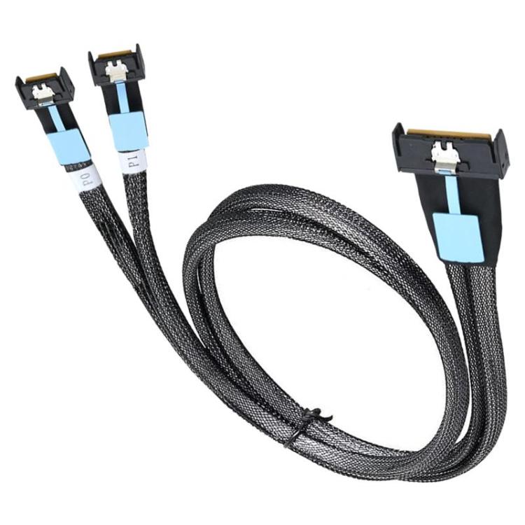 WG185 SlimeSAS MCIOx8 to 2xMCIOx4 Gen5MCIOx8 Server Data Adapter Cable, SlimeSAS MCIOx8 to 2xMCIOx4 Gen5MCIOx8