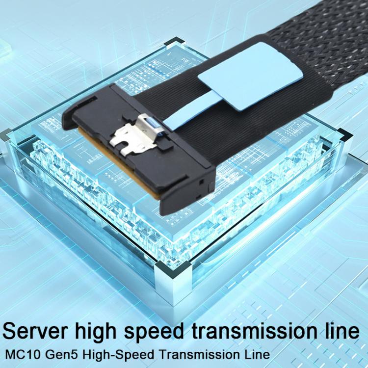 WG185 SlimeSAS MCIOx8 to 2xMCIOx4 Gen5MCIOx8 Server Data Adapter Cable, SlimeSAS MCIOx8 to 2xMCIOx4 Gen5MCIOx8