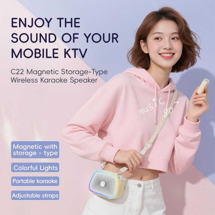 C22 Portable Karaoke Wireless Speaker with Microphone and Shoulder Strap