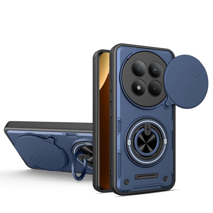 Multifunctional Sliding Camshield Ring Holder Phone Case, For Redmi Note 15 Pro+ 5G Global 163.3mm, For Redmi Note 15 4G / 5G Global 164mm, For Redmi Note 15 Pro 4G Global 163.2mm, For Redmi Note 15 Pro 5G Global 163.6mm