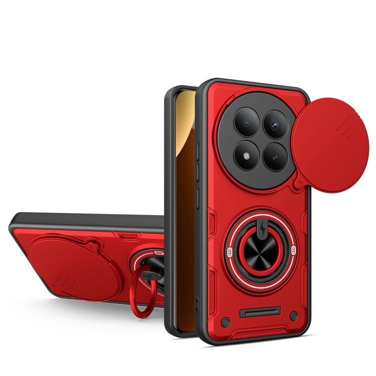 Multifunctional Sliding Camshield Ring Holder Phone Case, For Redmi Note 15 Pro+ 5G Global 163.3mm, For Redmi Note 15 4G / 5G Global 164mm, For Redmi Note 15 Pro 4G Global 163.2mm, For Redmi Note 15 Pro 5G Global 163.6mm
