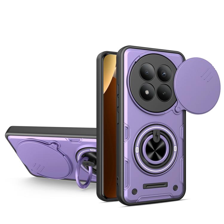 Multifunctional Sliding Camshield Ring Holder Phone Case, For Redmi Note 15 Pro+ 5G Global 163.3mm, For Redmi Note 15 4G / 5G Global 164mm, For Redmi Note 15 Pro 4G Global 163.2mm, For Redmi Note 15 Pro 5G Global 163.6mm
