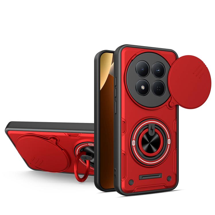 Multifunctional Sliding Camshield Ring Holder Phone Case, For Redmi Note 15 Pro+ 5G Global 163.3mm, For Redmi Note 15 4G / 5G Global 164mm, For Redmi Note 15 Pro 4G Global 163.2mm, For Redmi Note 15 Pro 5G Global 163.6mm