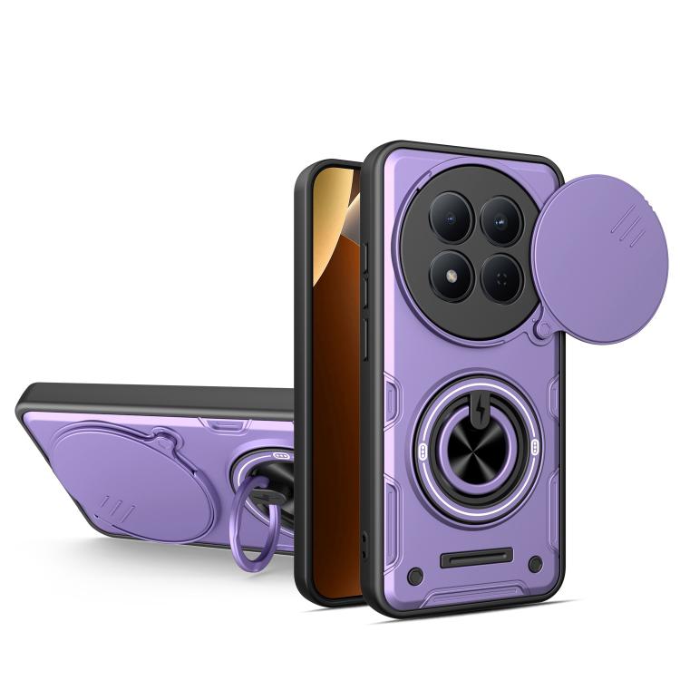 Multifunctional Sliding Camshield Ring Holder Phone Case, For Redmi Note 15 Pro+ 5G Global 163.3mm, For Redmi Note 15 4G / 5G Global 164mm, For Redmi Note 15 Pro 4G Global 163.2mm, For Redmi Note 15 Pro 5G Global 163.6mm