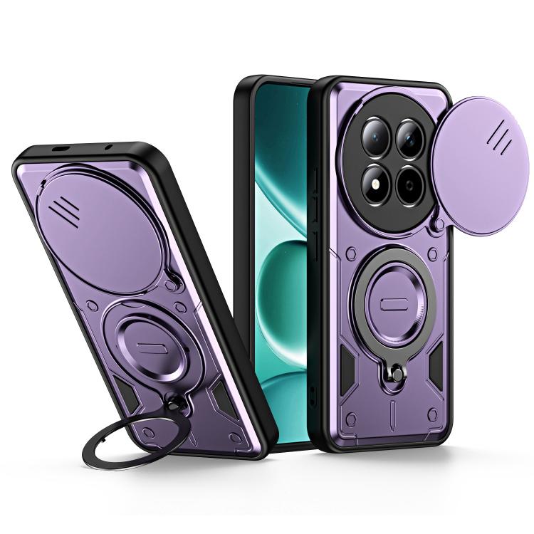 Ring Holder Lens Slide Cover Phone Case, For Redmi Note 15 Pro+ Global 163.3m, For Redmi Note 15 4G / 5G Global 164mm, For Redmi Note 15 Pro 4G Global 163.2mm, For Redmi Note 15 Pro 5G Global 163.6m