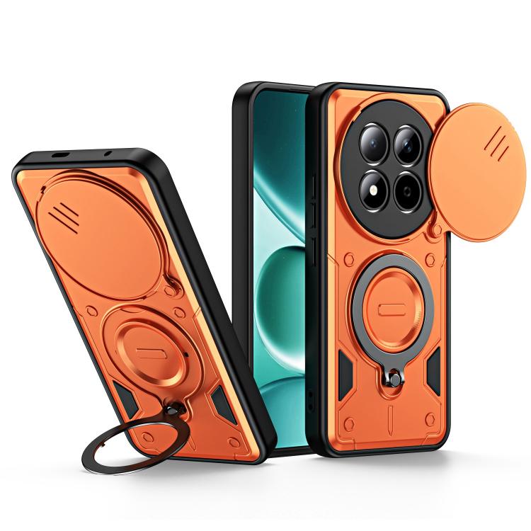 Ring Holder Lens Slide Cover Phone Case, For Redmi Note 15 Pro+ Global 163.3m, For Redmi Note 15 4G / 5G Global 164mm, For Redmi Note 15 Pro 4G Global 163.2mm, For Redmi Note 15 Pro 5G Global 163.6m