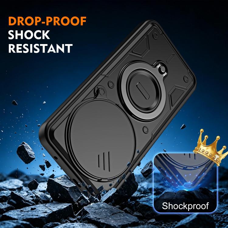 Ring Holder Lens Slide Cover Phone Case, For Redmi Note 15 Pro+ Global 163.3m, For Redmi Note 15 4G / 5G Global 164mm, For Redmi Note 15 Pro 4G Global 163.2mm, For Redmi Note 15 Pro 5G Global 163.6m