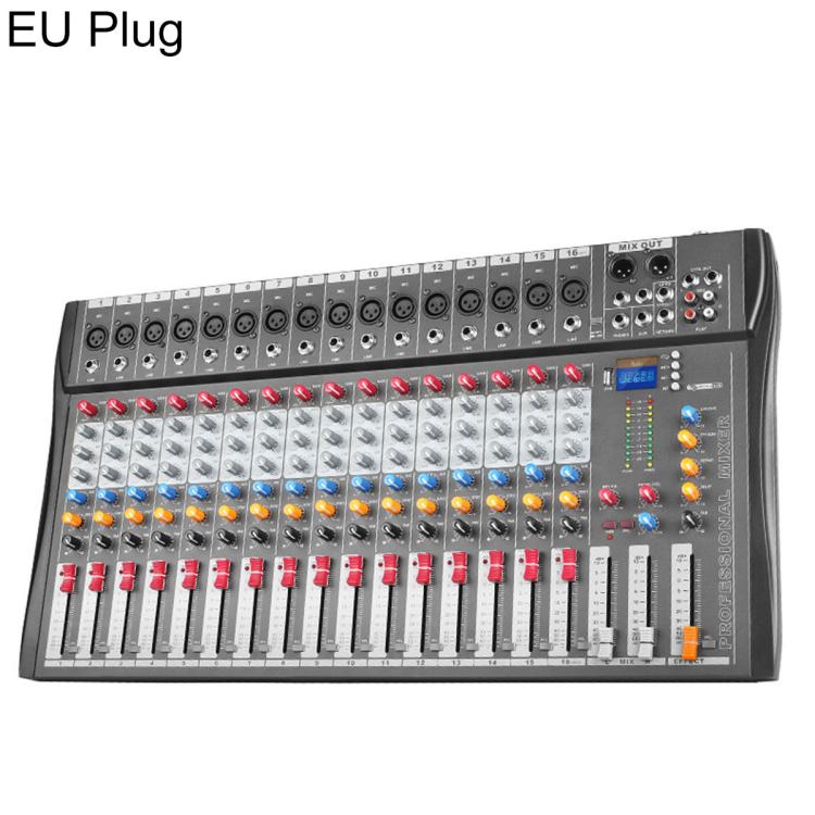 CT-16 16-Channel Professional Bluetooth Recording Mixer KTV Sound System, EU Plug, UK Plug, US Plug