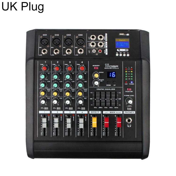 402D 4-Channel Multi-function Professional Bluetooth Mixer with Amplifier, EU Plug, UK Plug, US Plug