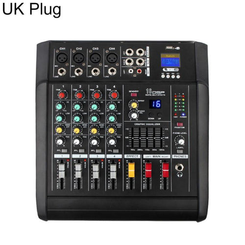 402D 4-Channel Multi-function Professional Bluetooth Mixer with Amplifier, EU Plug, UK Plug, US Plug