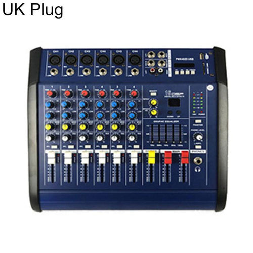 602D 6-Channel Multi-function Professional Bluetooth Mixer with Amplifier, EU Plug, UK Plug, US Plug