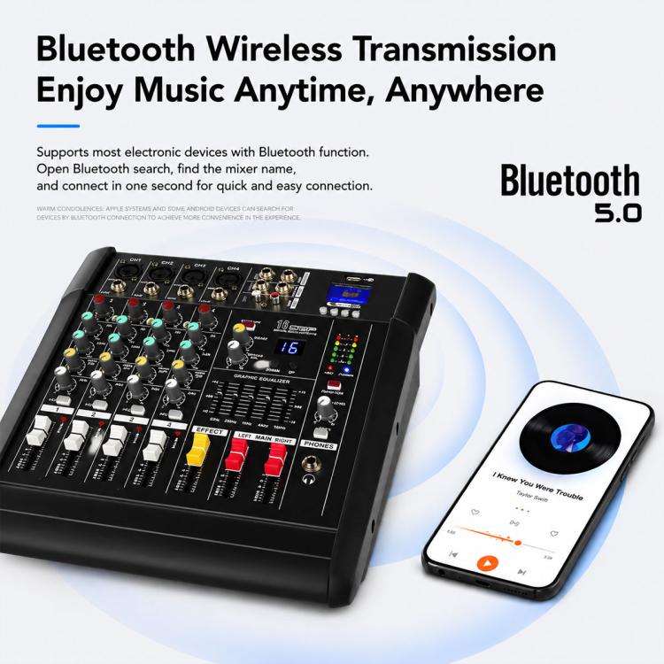 1202D 12-Channel Multi-function Professional Bluetooth Mixer with Amplifier, EU Plug, UK Plug, US Plug