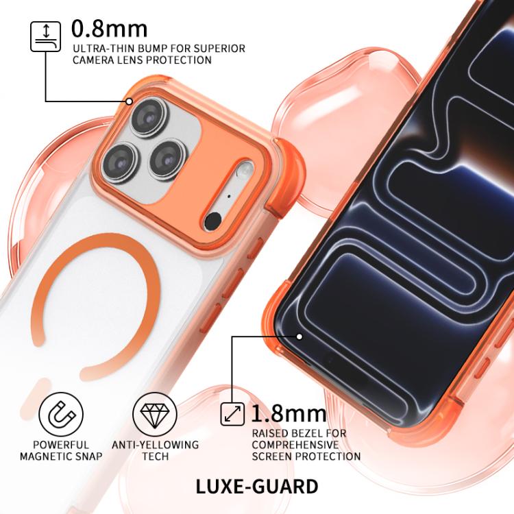Four Corner Airbag Transparent Skin Feel Magnetic Phone Case, For iPhone 17 Pro Max, For iPhone 17 Pro