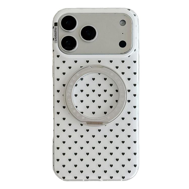 Minimalist Heart Pattern 360 Rotating Holder Magnetic Phone Case, For iPhone 17 Pro Max, For iPhone 17 Pro, For iPhone 17, For iPhone 16 Pro Max, For iPhone 16 Pro, For iPhone 16, For iPhone 15 Pro Max