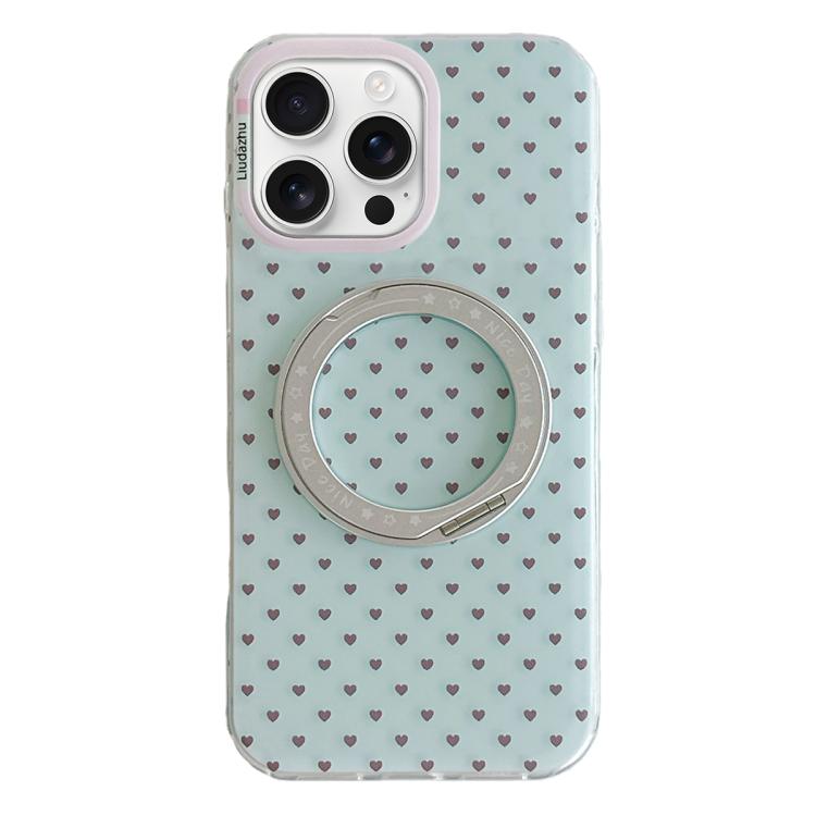 Minimalist Heart Pattern 360 Rotating Holder Magnetic Phone Case, For iPhone 17 Pro Max, For iPhone 17 Pro, For iPhone 17, For iPhone 16 Pro Max, For iPhone 16 Pro, For iPhone 16, For iPhone 15 Pro Max