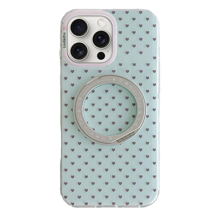 Minimalist Heart Pattern 360 Rotating Holder Magnetic Phone Case, For iPhone 17 Pro Max, For iPhone 17 Pro, For iPhone 17, For iPhone 16 Pro Max, For iPhone 16 Pro, For iPhone 16, For iPhone 15 Pro Max