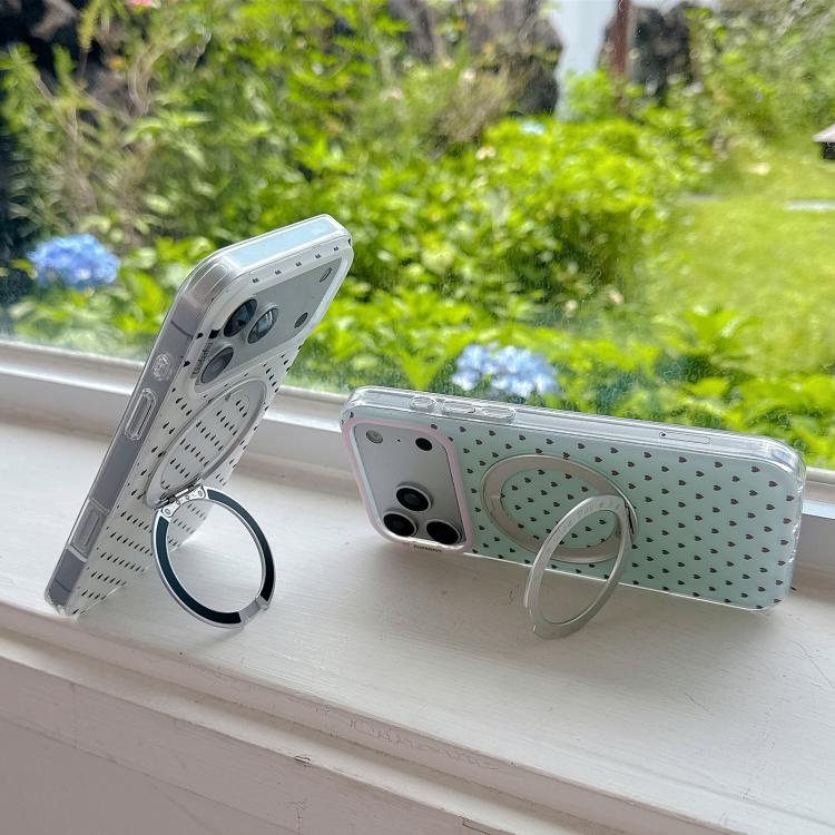 Minimalist Heart Pattern 360 Rotating Holder Magnetic Phone Case, For iPhone 17 Pro Max, For iPhone 17 Pro, For iPhone 17, For iPhone 16 Pro Max, For iPhone 16 Pro, For iPhone 16, For iPhone 15 Pro Max