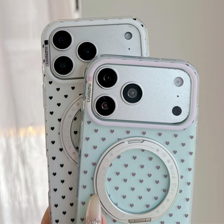Minimalist Heart Pattern 360 Rotating Holder Magnetic Phone Case, For iPhone 17 Pro Max, For iPhone 17 Pro, For iPhone 17, For iPhone 16 Pro Max, For iPhone 16 Pro, For iPhone 16, For iPhone 15 Pro Max