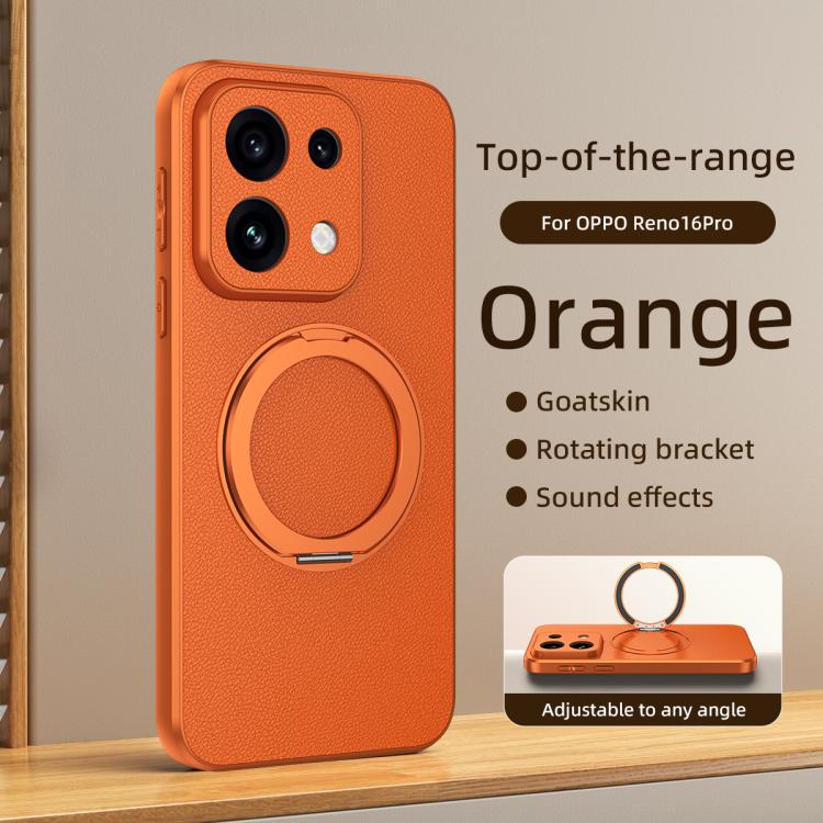 Goatskin Vegan Leather Magnetic Phone Case  With 360 Degree Rotating Holder, For OPPO Reno 16 Pro 5G Global, For OPPO Reno 16 5G Global, For OPPO Find X9s Pro 5G, For OPPO K15 Pro+, For OPPO K15 Pro 5G, For OPPO Find X9 Ultra 5G, For OPPO A6s Pro 4G   ...