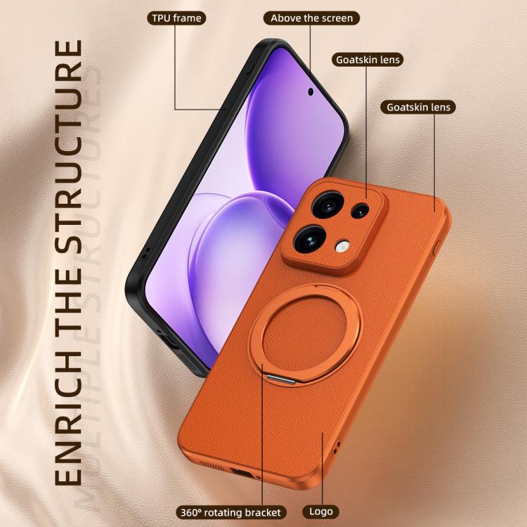 Goatskin Vegan Leather Magnetic Phone Case  With 360 Degree Rotating Holder, For OPPO Reno 16 Pro 5G Global, For OPPO Reno 16 5G Global, For OPPO Find X9s Pro 5G, For OPPO K15 Pro+, For OPPO K15 Pro 5G, For OPPO Find X9 Ultra 5G, For OPPO A6s Pro 4G   ...