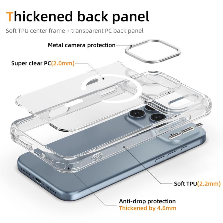Shockproof Magnetic PC Hybrid TPU Phone Case, For iPhone 17 Pro Max, For iPhone 17 Pro, For iPhone 17, For iPhone Air, For iPhone 16 Pro Max, For iPhone 16 Pro, For iPhone 16 Plus, For iPhone 16, For iPhone 15 Pro Max