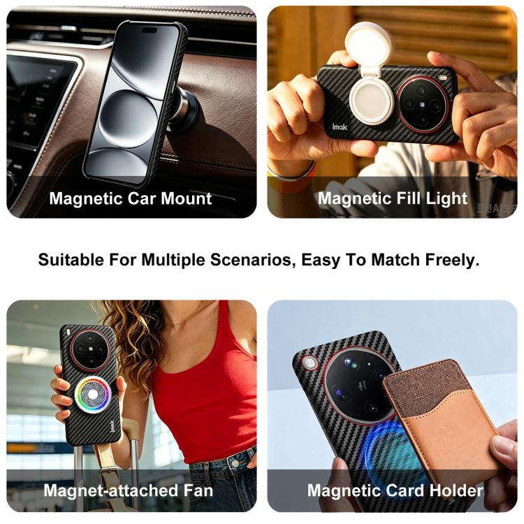 imak Ruiyi Series Red Ring Carbon Fiber Texture Magnetic Phone Case, For Google Pixel 11 Pro XL, For Google Pixel 11 / Pixel 11 Pro, For Google Pixel 10a, For Google Pixel 10 Pro XL, For Google Pixel 10 / Pixel 10 Pro
