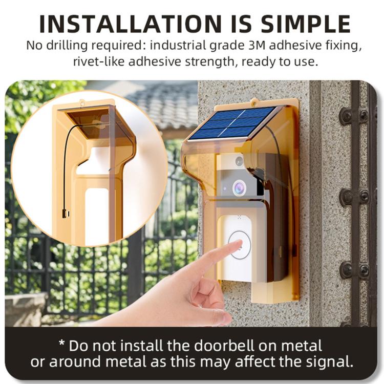 U9 1MP HD Smart Visual Doorbell Two-way Audio Camera, Only Doorbell, Transparent Cover + Doorbell, Brown Cover + Doorbell