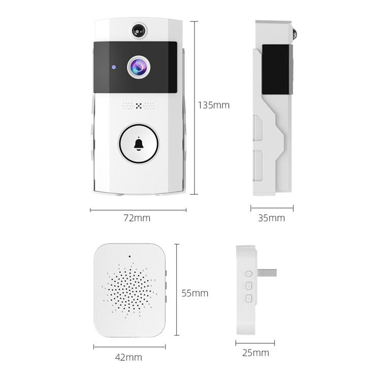 U9 1MP HD Smart Visual Doorbell Two-way Audio Camera, Only Doorbell, Transparent Cover + Doorbell, Brown Cover + Doorbell