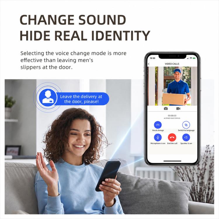 U9 1MP HD Smart Visual Doorbell Two-way Audio Camera, Only Doorbell, Transparent Cover + Doorbell, Brown Cover + Doorbell