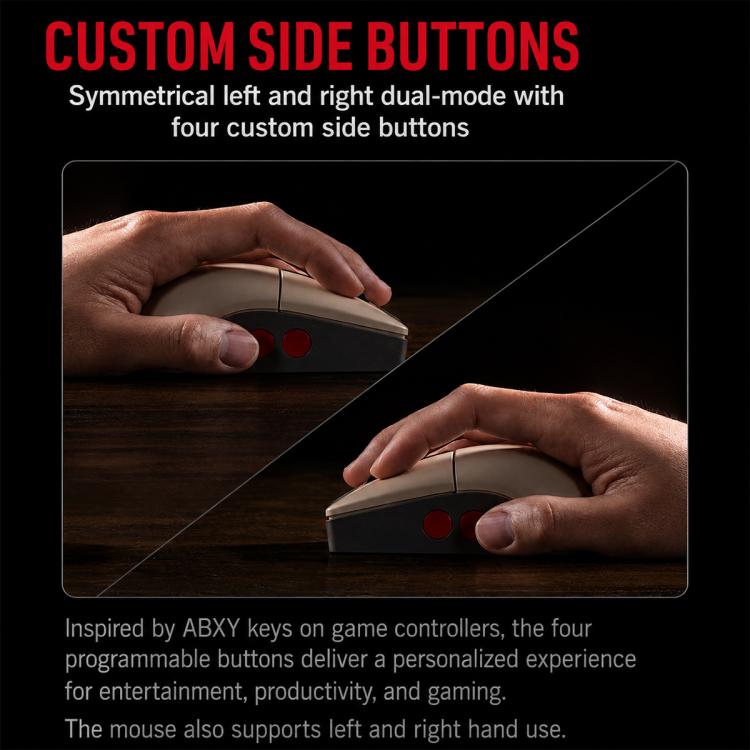 8BitDo Retro R8-C64 Edition Vintage Tri-Mode Wireless Mouse with Wireless Charging Dock Base, Brown Mouse