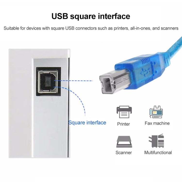USB 2.0 Printer Extension AM to BM Cable, Length: 1.8m, Length: 1.8m