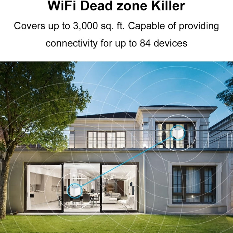 WAVLINK WN535M2 For Home Office 2pcs Mesh Wireless Router AC1200 Dual Band WiFi Signal Booster, US Plug, UK Plug, EU Plug, AU Plug