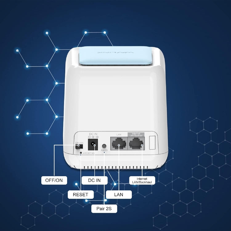 WAVLINK WN535M2 For Home Office 2pcs Mesh Wireless Router AC1200 Dual Band WiFi Signal Booster, US Plug, UK Plug, EU Plug, AU Plug
