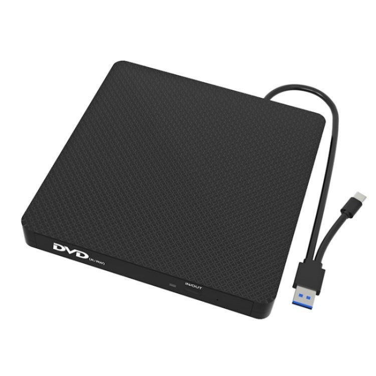 XD009 External CD Reader VCD Burner Ultra-thin Design Laptop Computer USB 3.0+Type-C DVD Drive, XD009