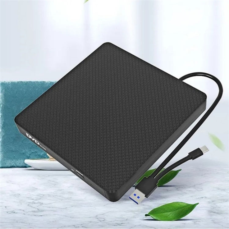 XD009 External CD Reader VCD Burner Ultra-thin Design Laptop Computer USB 3.0+Type-C DVD Drive, XD009