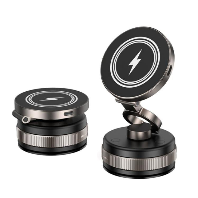 D1W Wireless Charger Magnetic Car Phone Holder Foldable Vacuum Suction Phone Mount Stand, D1W
