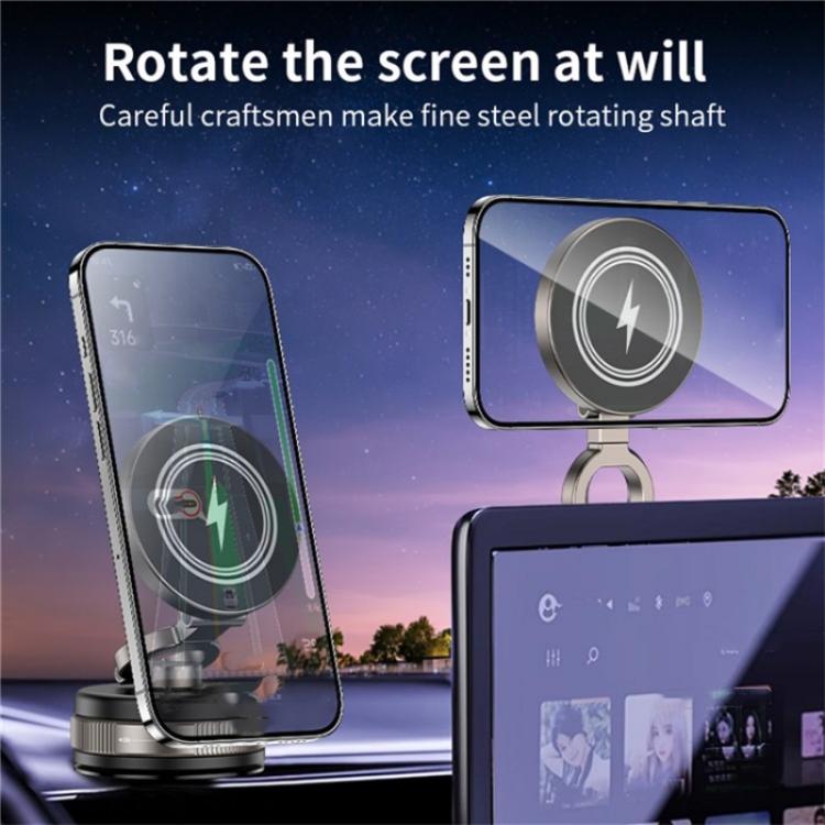 D1W Wireless Charger Magnetic Car Phone Holder Foldable Vacuum Suction Phone Mount Stand, D1W