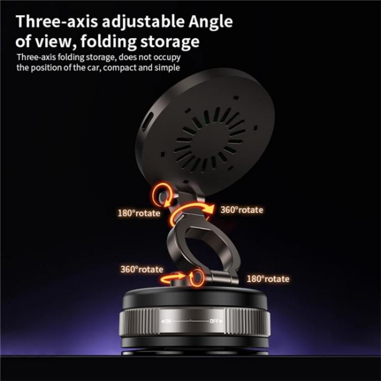 D1W Wireless Charger Magnetic Car Phone Holder Foldable Vacuum Suction Phone Mount Stand, D1W