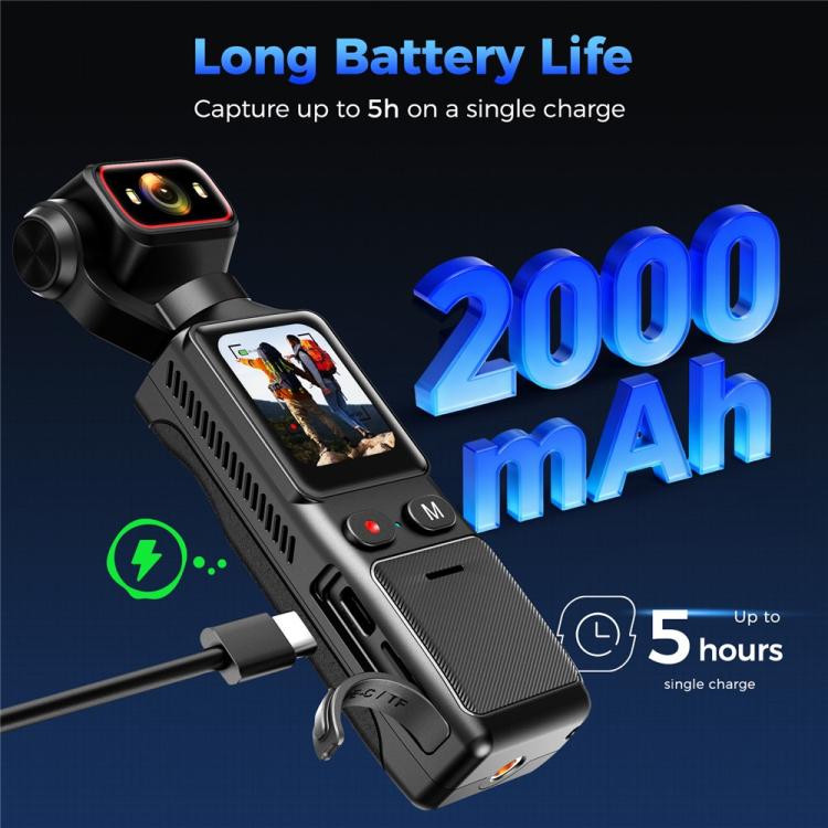 L19 1.69 inch Touch Screen and Wi-Fi Connectivity 4K Action Camera Anti-Shake VLOG Pocket Camera, L19