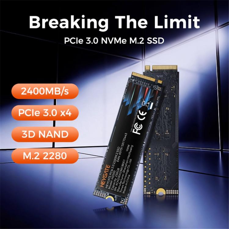 HEYGATE H2000 PCIe 3.0 NVMe 2400MB/s Read 3D NAND M.2 2280 SSD, 256G, 512G