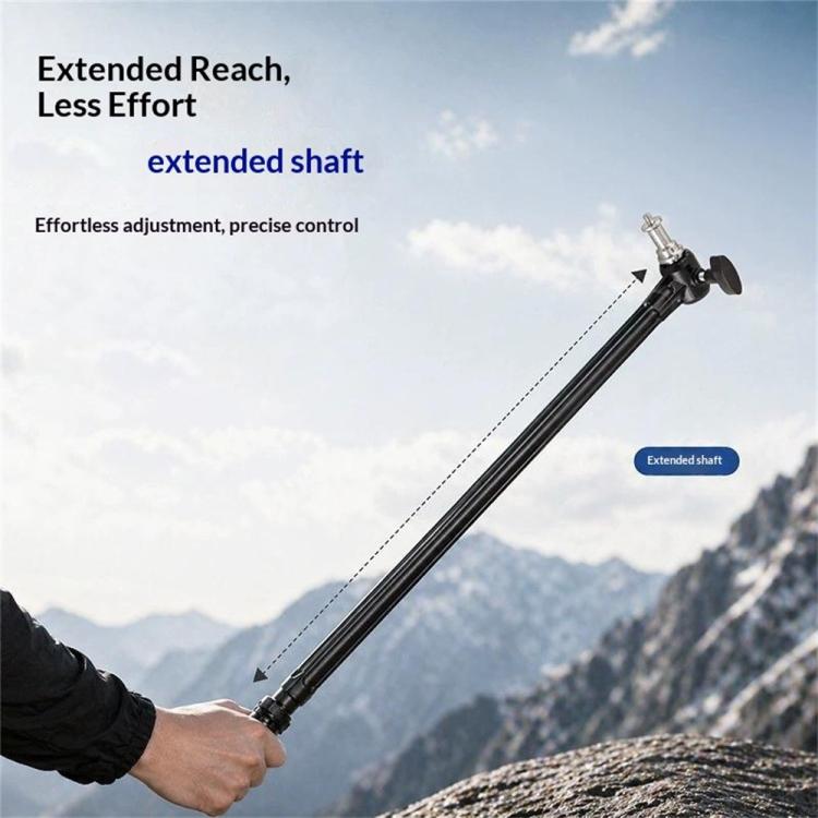 D086 19cm Aluminum Alloy Extension Rod 1 / 4 and 3 / 8 inch Dual Threaded Mounting Arm, 19cm