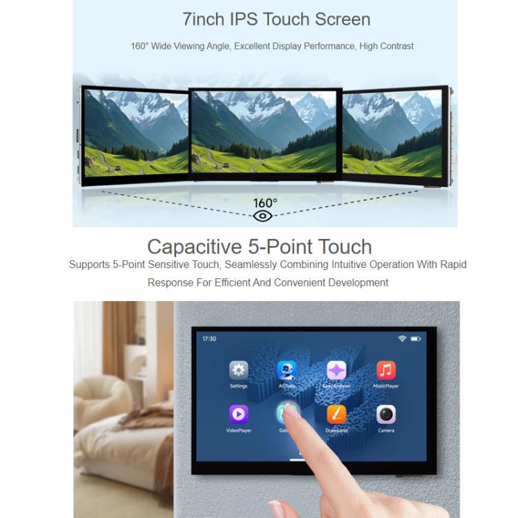 WAVESHARE ESP32-P4-WIFI6 7-Inch Five-Point Touchscreen Development Board 1024x600 Resolution, Basic, Includes OV5647 Camera