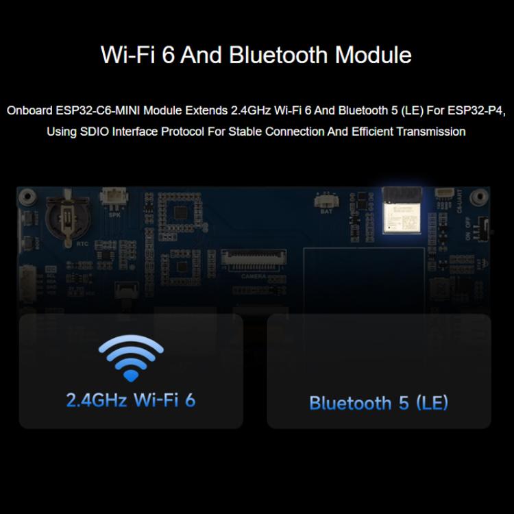 WAVESHARE ESP32-P4-WIFI6 7-Inch Five-Point Touchscreen Development Board 1024x600 Resolution, Basic, Includes OV5647 Camera