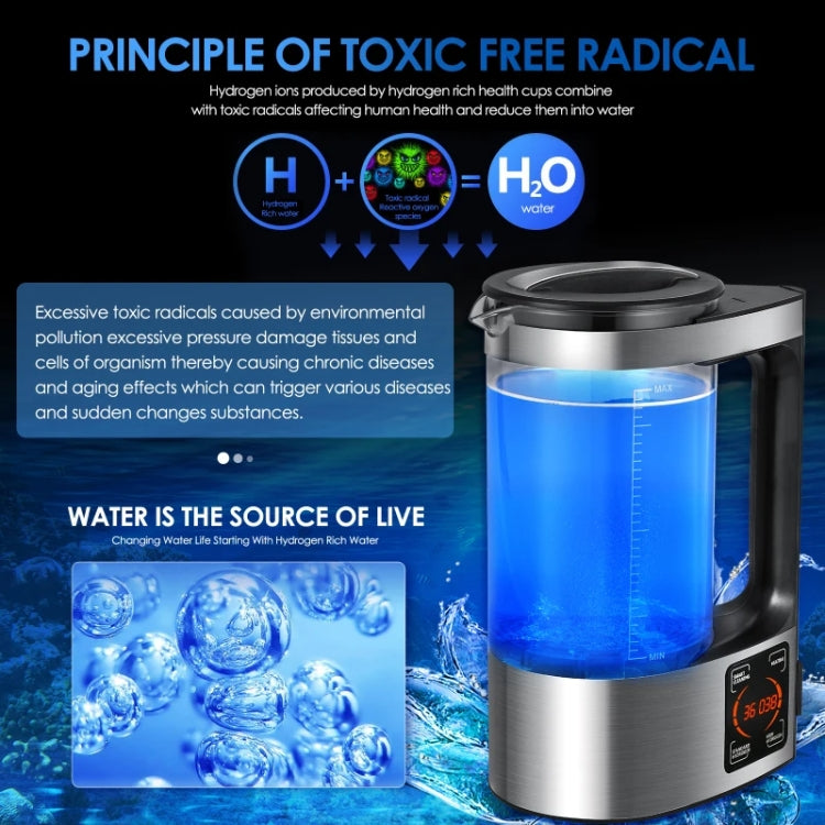2L Heating Constant Temperature Hydrogen-Rich Water Machine Micro-electrolysis Water Kettle, EU Plug, EU Plug