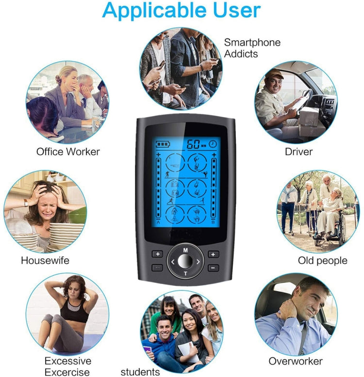 24-Mode Digital Electronic Pulse Massager Intelligent Whole Body Physical Therapy Meridian Massager, US Plug, EU Plug, AU Plug, UK Plug