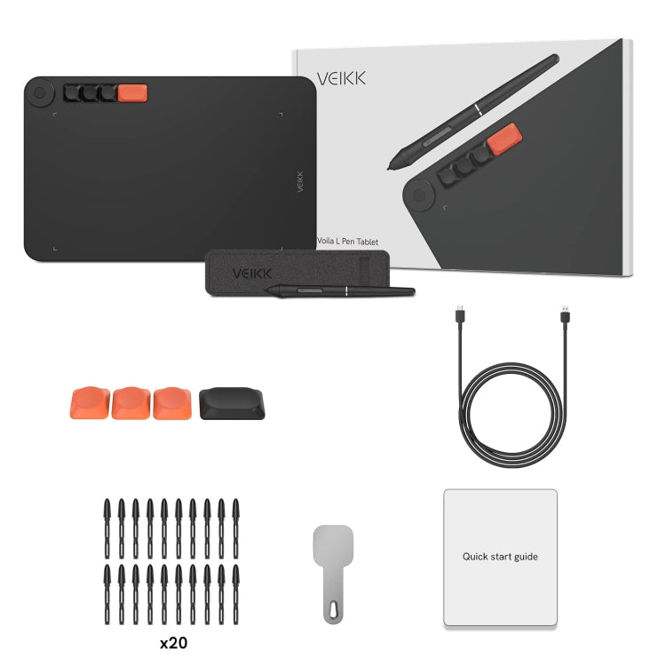 VEIKK VO1060 Digital Drawing Board Handwriting Board With Passive Wireless Pen, VO1060