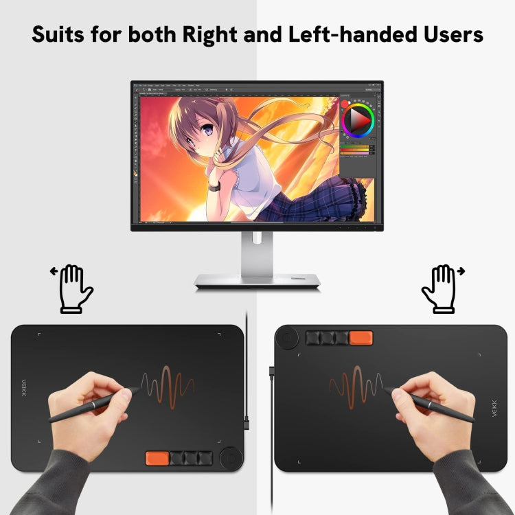 VEIKK VO1060 Digital Drawing Board Handwriting Board With Passive Wireless Pen, VO1060
