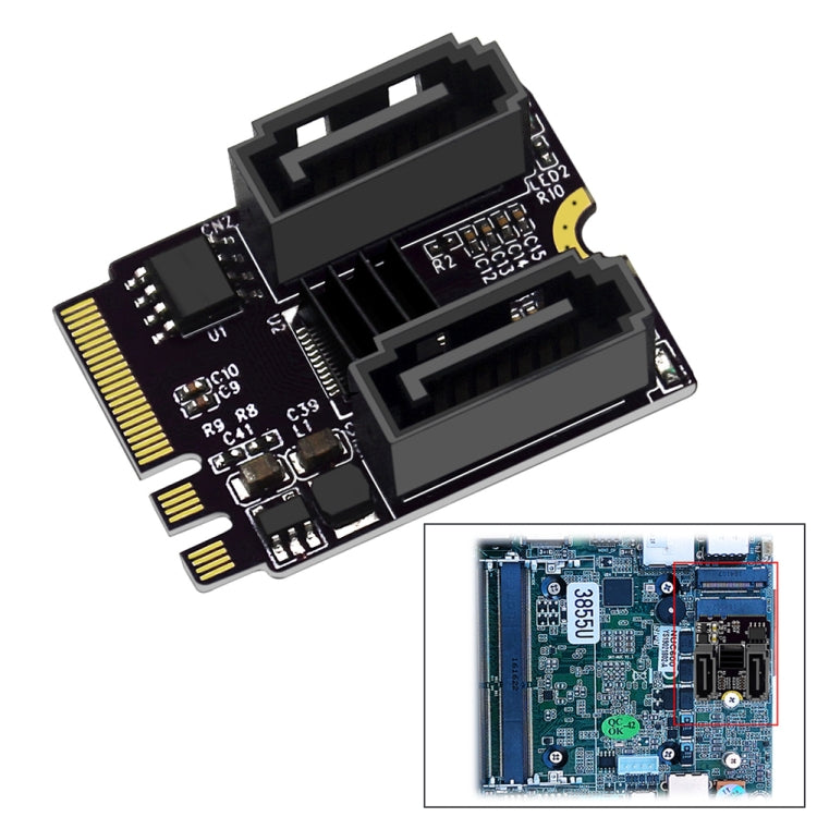 M2 to SATA3.0 Adapter Card PCI-E3.0 Card KEY A+E WiFi M.2 to SATA JMB582 Chip, JMB582