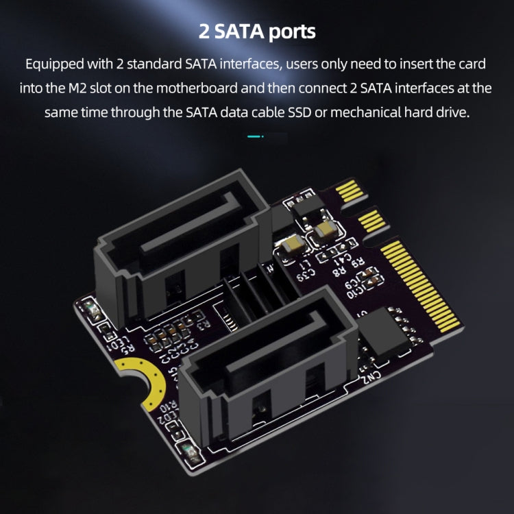 M2 to SATA3.0 Adapter Card PCI-E3.0 Card KEY A+E WiFi M.2 to SATA JMB582 Chip, JMB582
